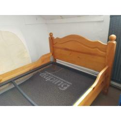 Houten bed + Auping spiraalbodem 210cm