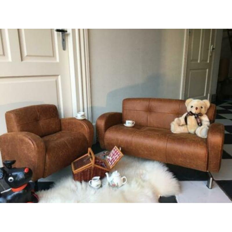 kinderfauteuil Exclusief Tekkie Hufterproof Cognac