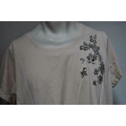 CV11 Zalm Roze Tshirt maat XXL met Bling stenen