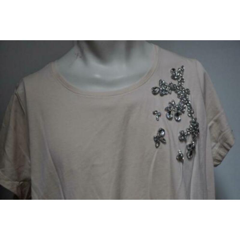CV11 Zalm Roze Tshirt maat XXL met Bling stenen