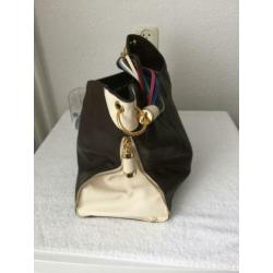 Schouder-handtas bruin met rits incl verzenden