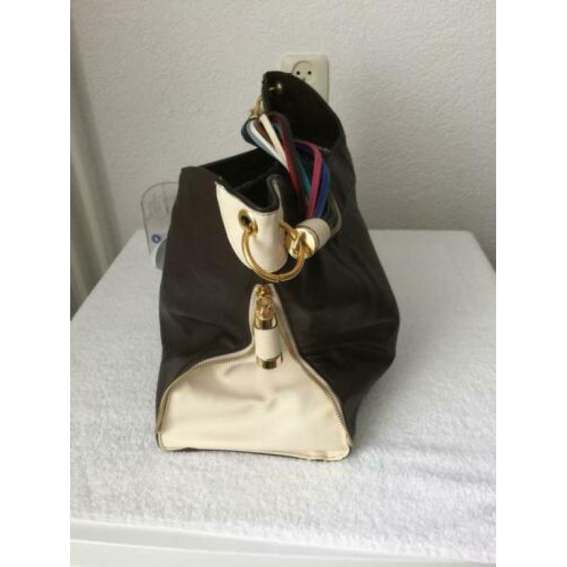 Schouder-handtas bruin met rits incl verzenden