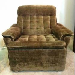 Fauteuils, 2 stuks, velourse stof, vintage