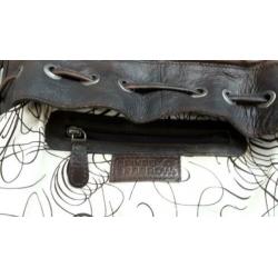 Spikes & Sparrow bruin leren buidel/schoudertas ZGAN