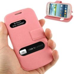 Roze Structuur Venster Hoes S3 Mini Samsung