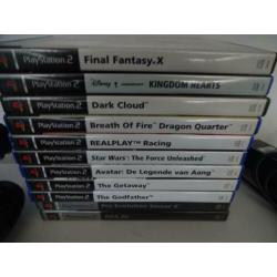 PS2 spelcomputer met games en controllers Dark Cloud FF10