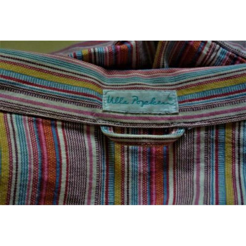 Ulla Popken blouse jasje rood wit geel blauw katoen Mt 58 60