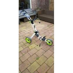 Zeer klein inklapbare golftrolley te koop.