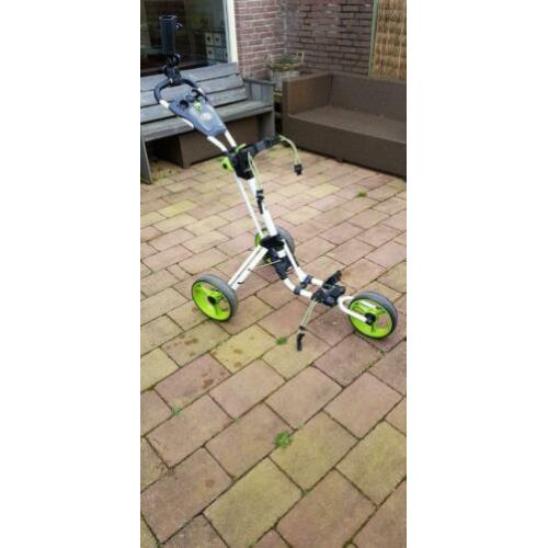 Zeer klein inklapbare golftrolley te koop.