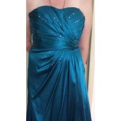 aanbieding petrolkleur galajurk mt 38, 40, 42
