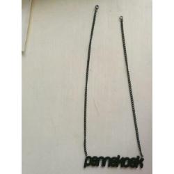 Zwarte Pannekoek ketting, naked Design, toren C, naamketting