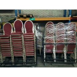 Stackchair - Rood/Champagne - Gestoffeerde stoel/Stack Chair