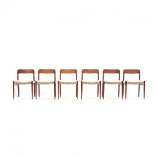 Set van 6 stoelen Niels Möller jaren '60 '70