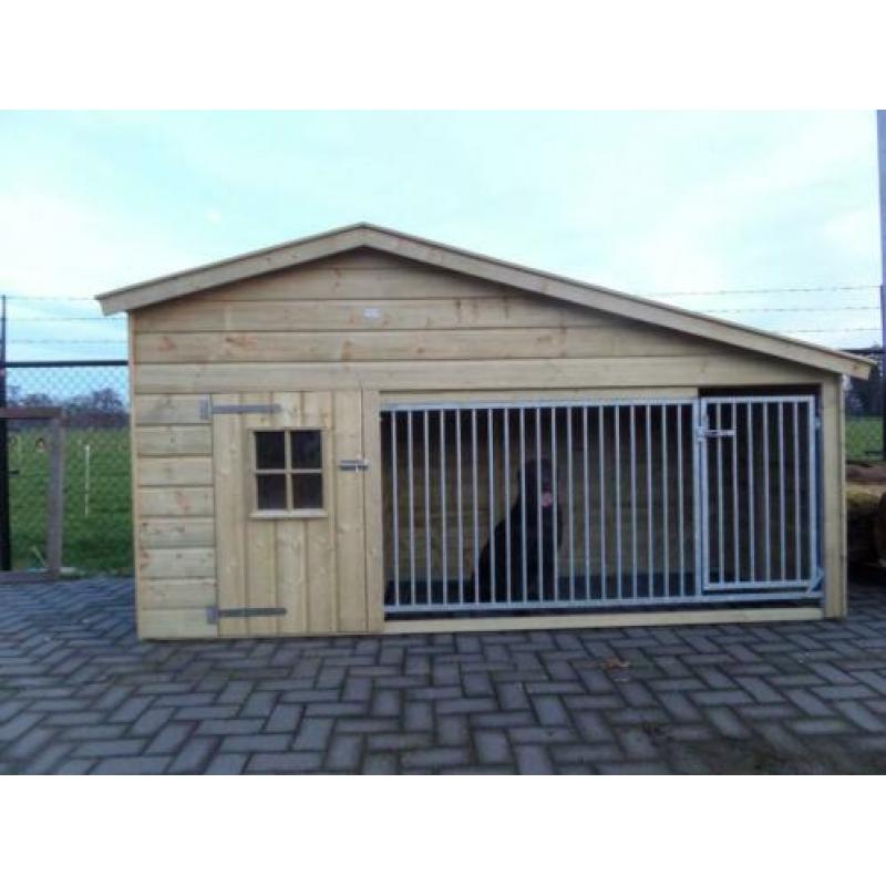 RUIME hondenhokken met overdekte kennel ook losse kennels