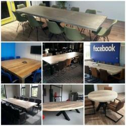 Vergadertafel, bureau steigerhout. Op maat / model gemaakt..
