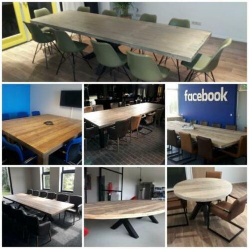 Vergadertafel, bureau steigerhout. Op maat / model gemaakt..