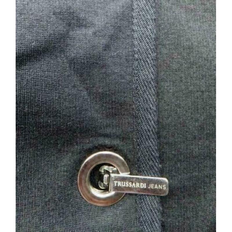 TRUSSARDI JEANS zwart getailleerd stretch jasje mt 38/40