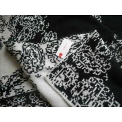 Sjaal Esprit zwart wit retro print NIEUW met kaartje