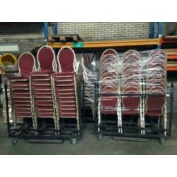 Stackchair - Rood/Champagne - Gestoffeerde stoel/Stack Chair