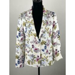 Fleurige Blazer “Floral” Ivory - Maat 40