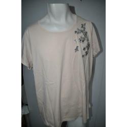 CV11 Zalm Roze Tshirt maat XXL met Bling stenen