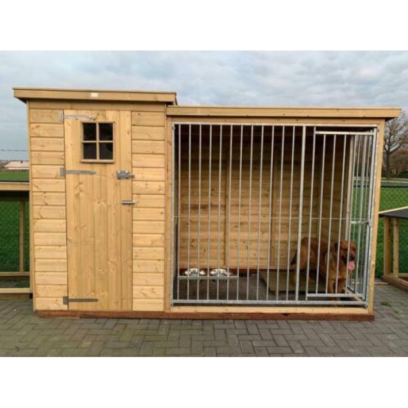 RUIME hondenhokken met overdekte kennel ook losse kennels