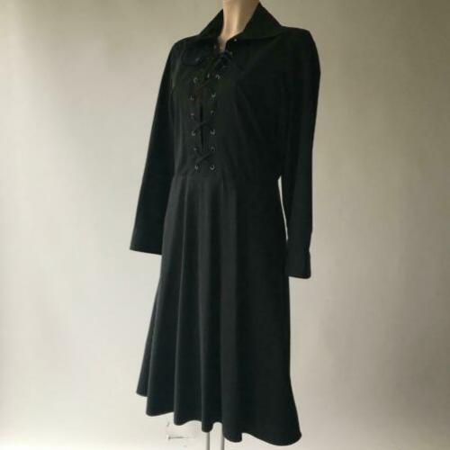 Ralph lauren, ZGAN, zwarte, katoenen jurk, maat 38