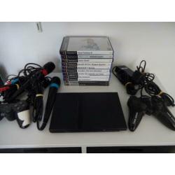 PS2 spelcomputer met games en controllers Dark Cloud FF10