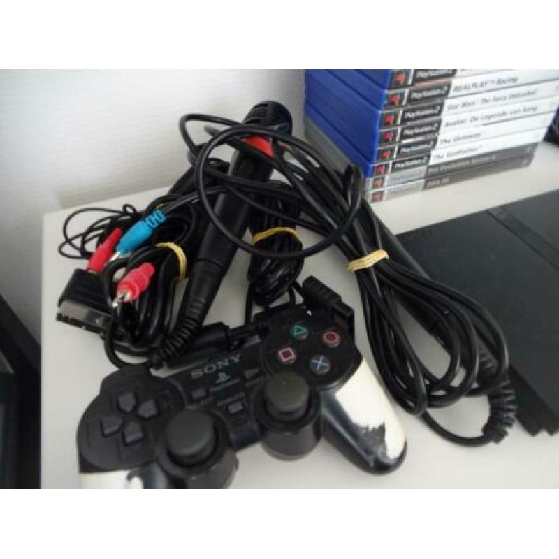 PS2 spelcomputer met games en controllers Dark Cloud FF10