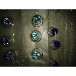 Set 6x curli strass steen ~lichtblauw~ Curly curlies
