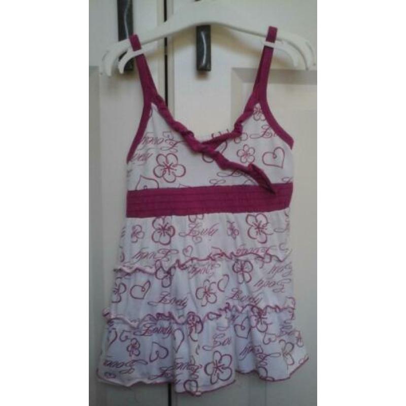 schattig roze setje van legging- topje-vestje (maat 96 –104)