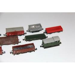 Set 9 gebruikte goederenwagons