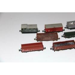 Set 9 gebruikte goederenwagons