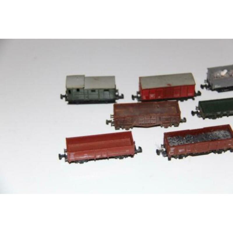 Set 9 gebruikte goederenwagons