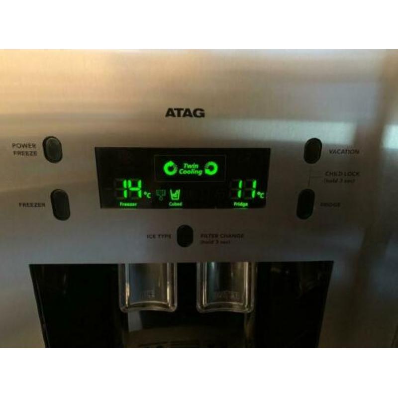 Amerikaanse koelkast Atag, waterdispenser, ijsblokjes maker