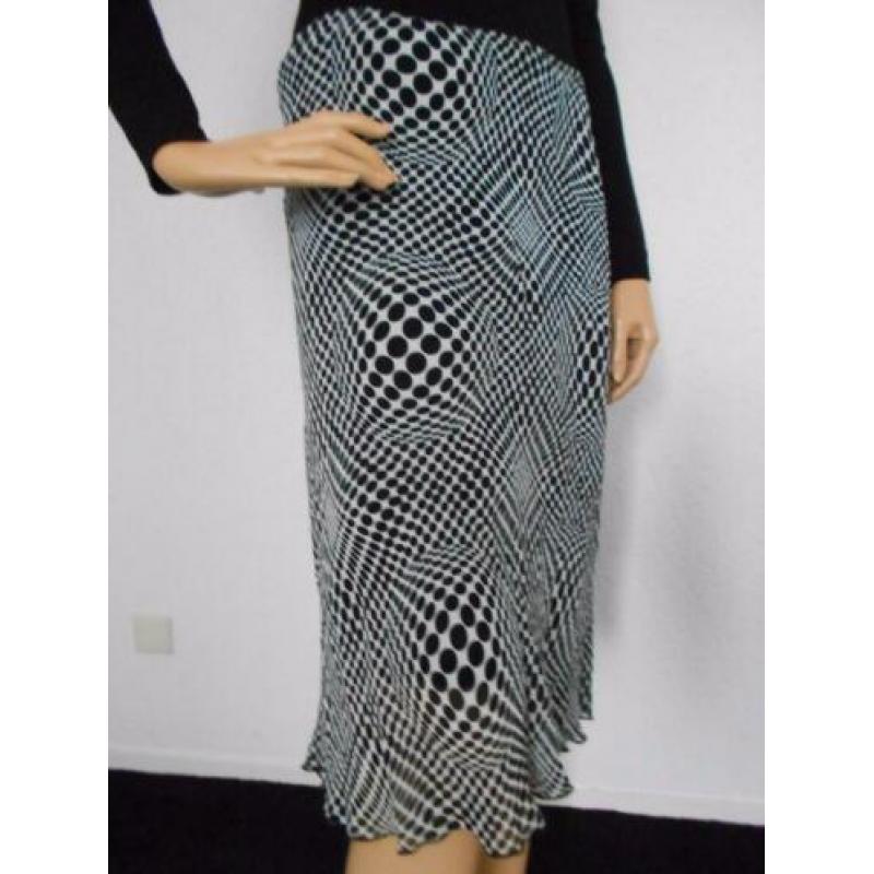 Nieuw zwart wit print polkadot genopt rok 40 M L