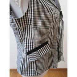 R81 aparte blouse top HEINE zwart wit maat 42