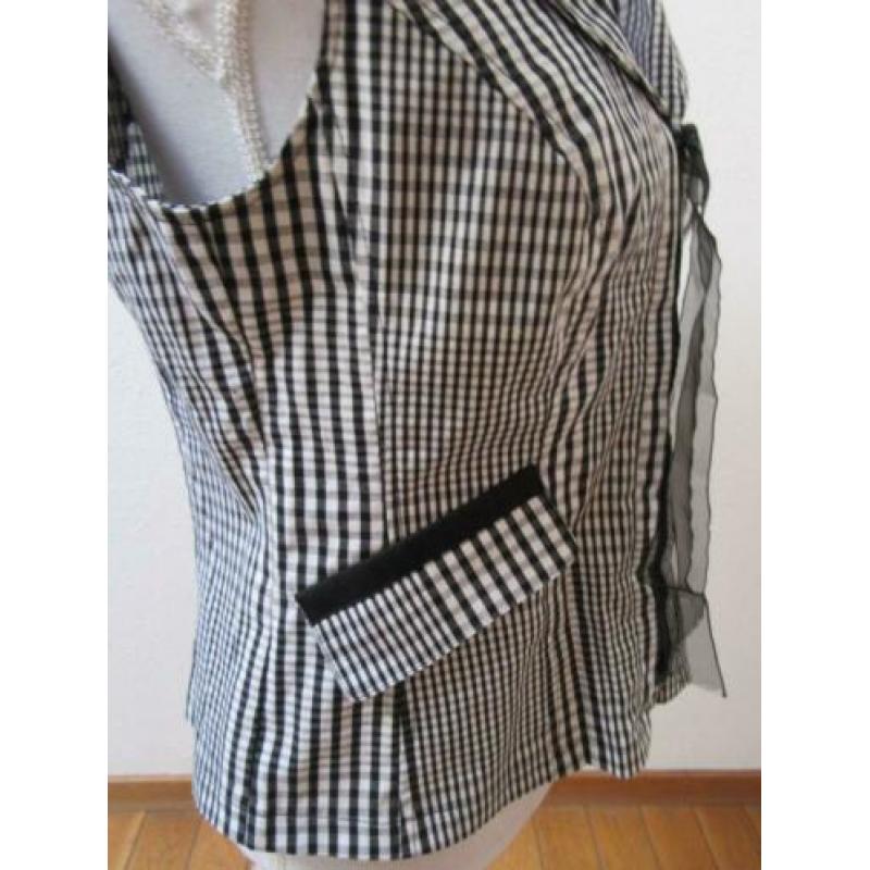 R81 aparte blouse top HEINE zwart wit maat 42