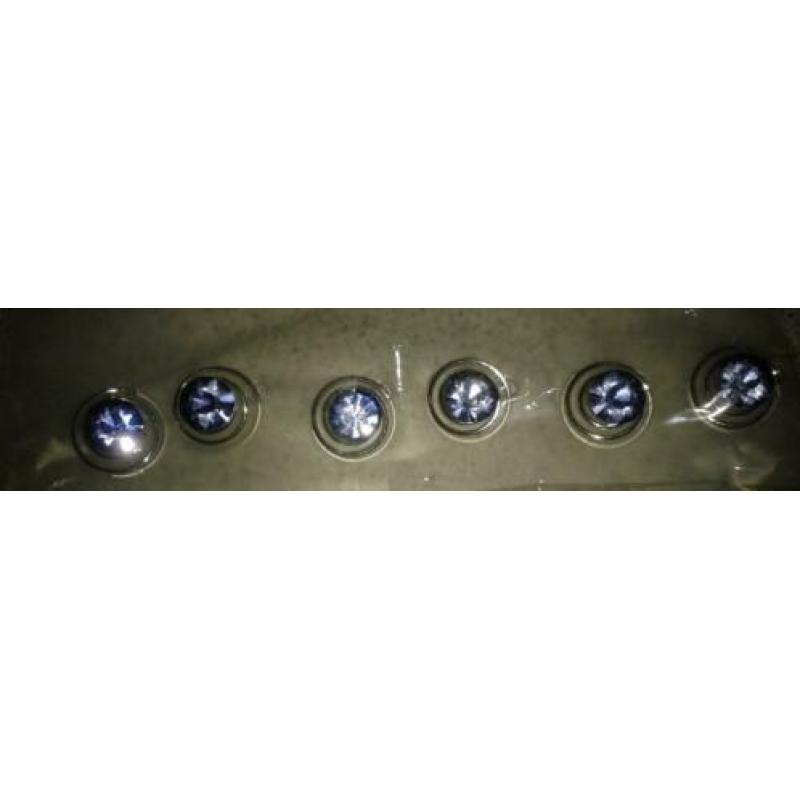 Set 6x curli strass steen ~lichtblauw~ Curly curlies