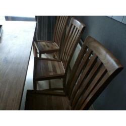 6 eetkamer stoelen teak hout