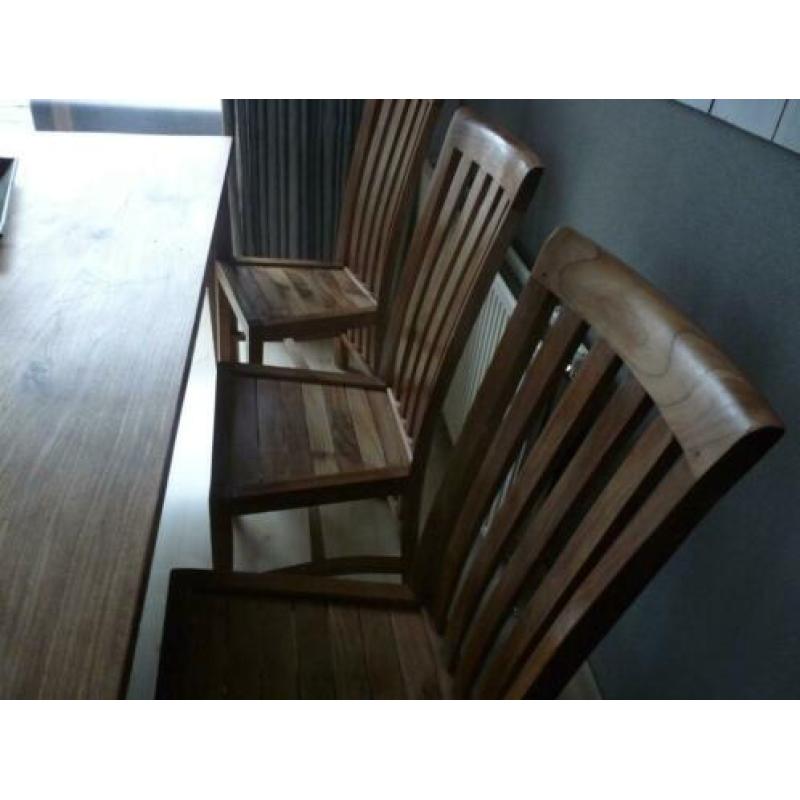 6 eetkamer stoelen teak hout