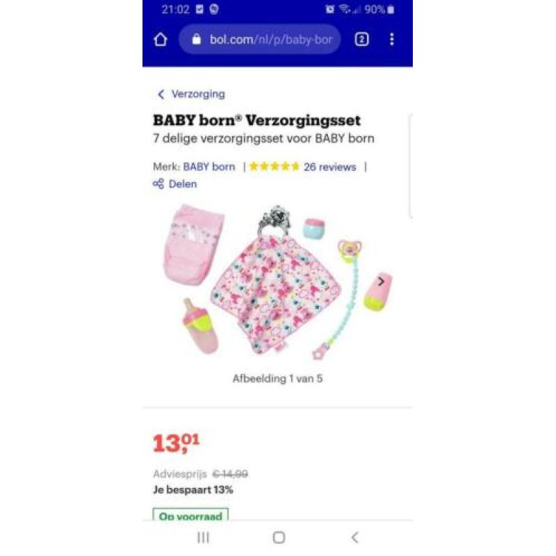 Babyborn verzorgingsset ? Nooit gebruikt en compleet !