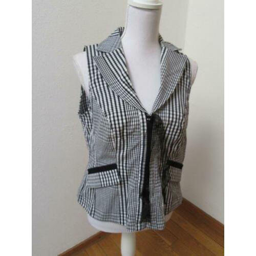 R81 aparte blouse top HEINE zwart wit maat 42