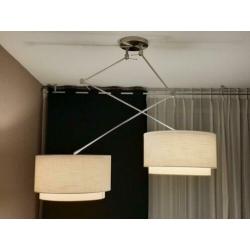 hanglamp met dubbele kappen - armatuur is van staal