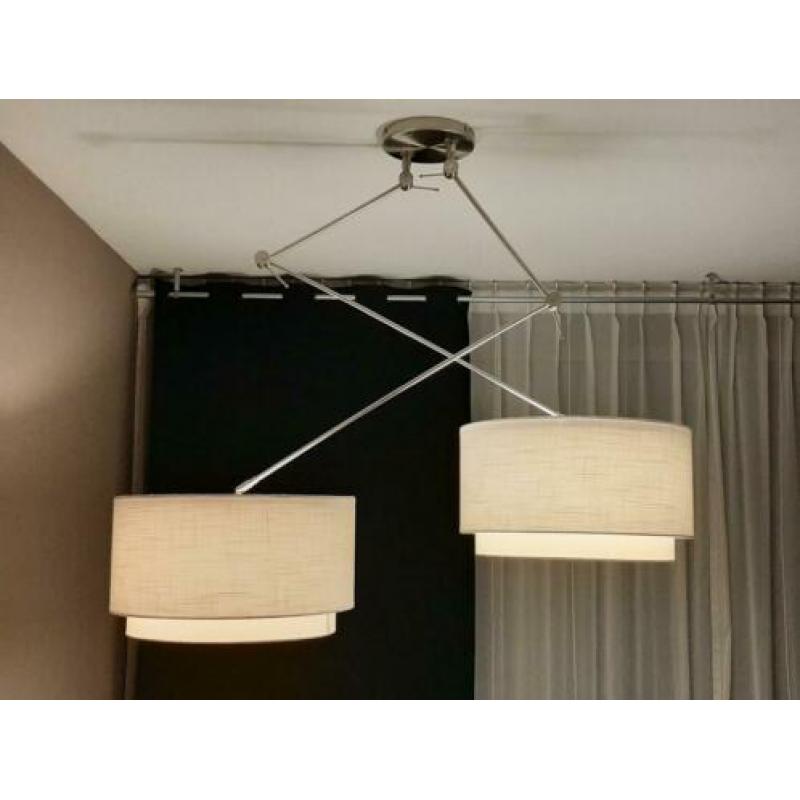 hanglamp met dubbele kappen - armatuur is van staal