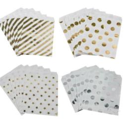 Traktatie zakjes - Uitdeelzakjes | Rosé Goud - Dots | Papier