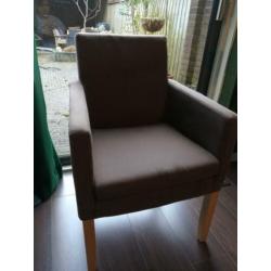 4 eettafel stoelen bruin