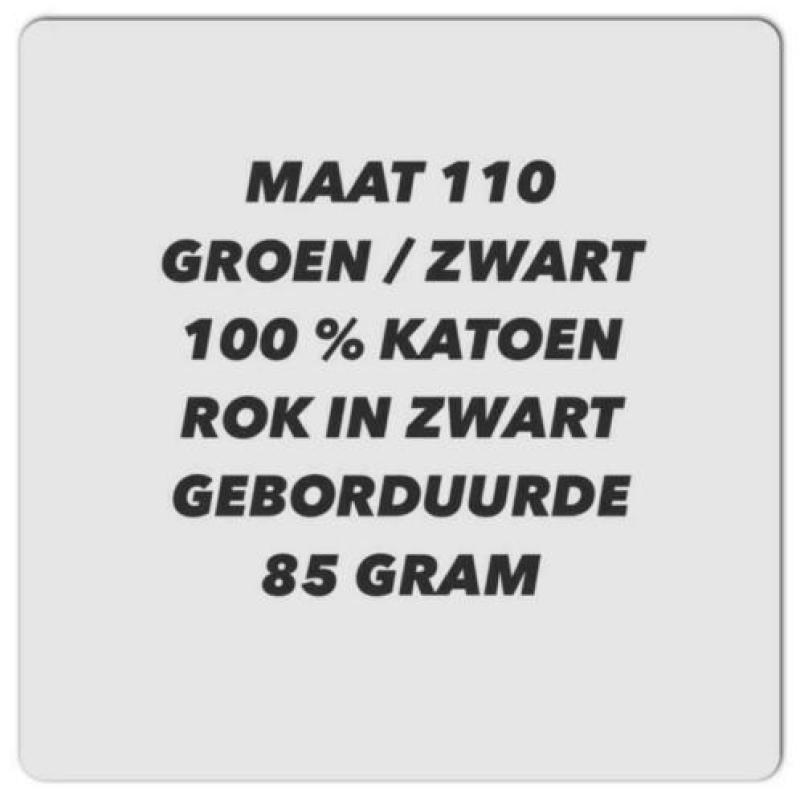 Maat 110 - groen / zwart geborguurde jurk