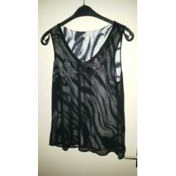 REVELATION singlet zwart met strass; Mt L (S822)