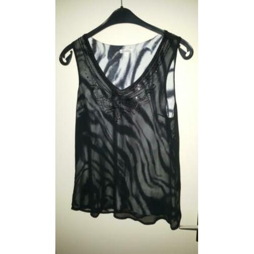 REVELATION singlet zwart met strass; Mt L (S822)